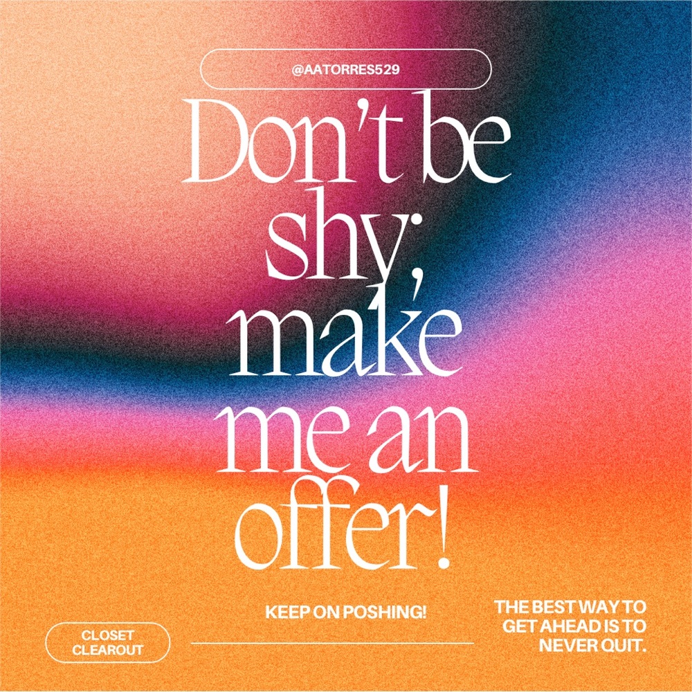 Don’t be shy. Send me your offer!